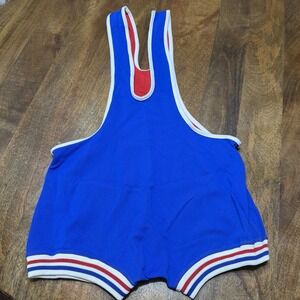 Vintage 90s Brute Wrestling Singlet NEW Red White Blue  XL